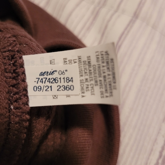 Aerie Women's M Brown waffle knit Hoodie oversized boxy loungewear athleisure - Picture 8 of 14